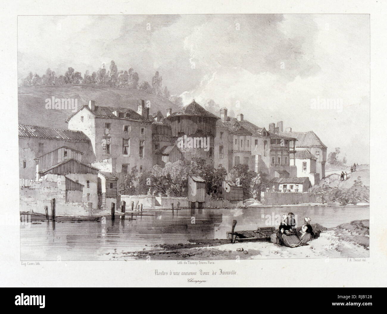 Die Stadt Joinville, in Nord-östlichen Frankreich. 1857. Zeichnung von Baron Isidore Taylor (1789-1879), französischer Reisender und Autor. Stockfoto