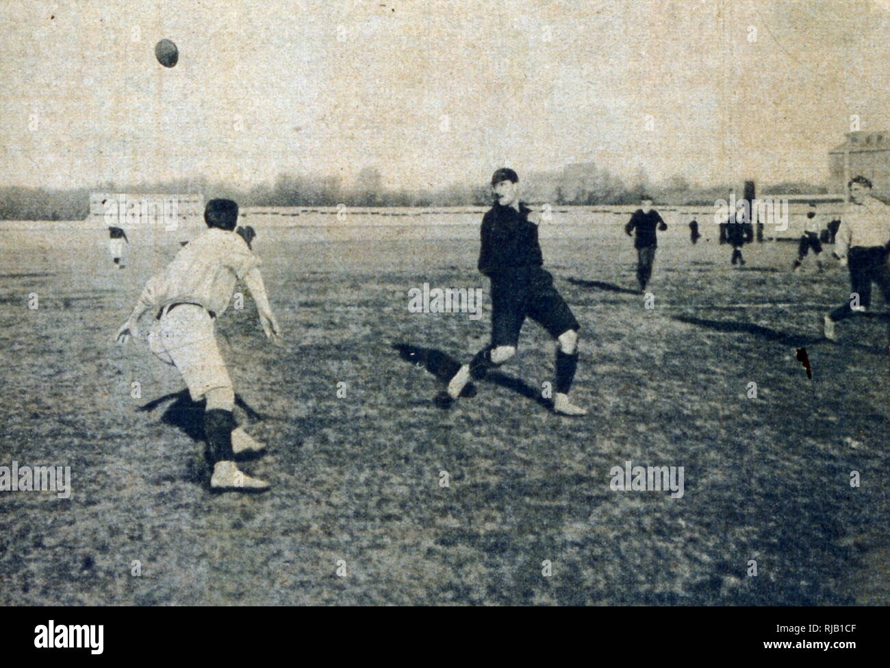 Vintage Fußballspiel, Frankreich 1902 Stockfoto