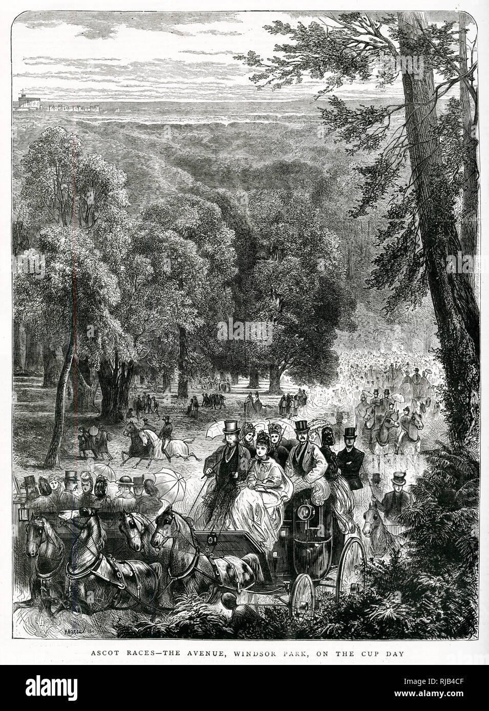 Ascot fährt 1871 Stockfoto