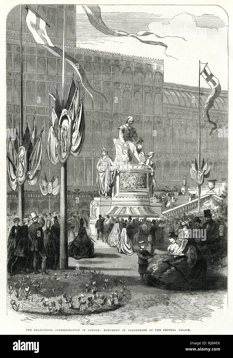 Shakespeare-Denkmal im Crystal Palace, London 1864 Stockfoto