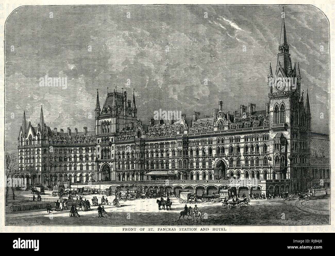 Fassade der St. Pancras Station und Hotel. Stockfoto