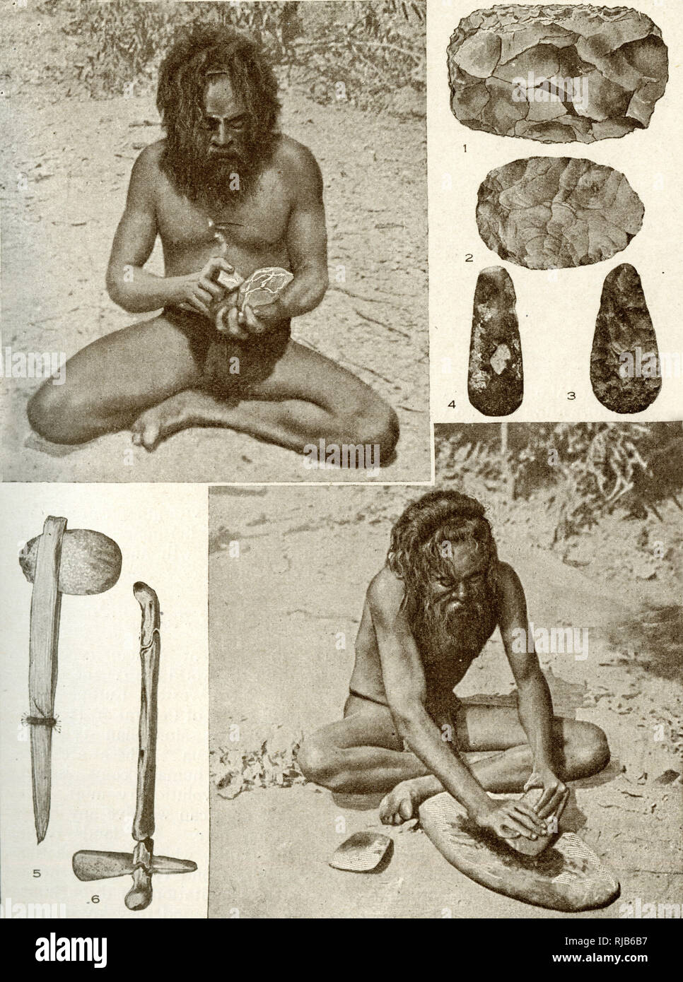 Steinzeitmensch in der heutigen Welt Stockfoto