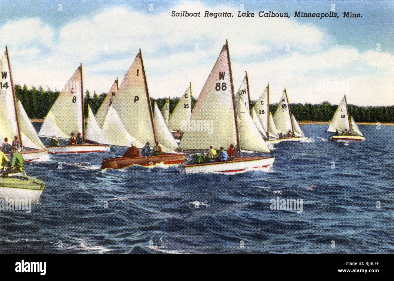 Minneapolis, Minnesota, USA - Segelboot Regatta, Lake Calhoun Stockfoto