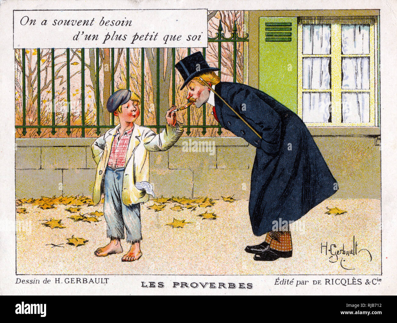 Belgisches Sprichwort: Hilfe brauchen, egal, wer sie bereitstellt Stockfoto