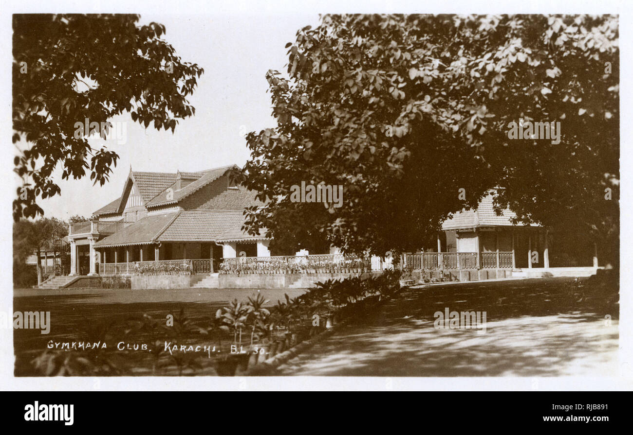 Gymkhana Club, Karatschi, Britisches Indien Stockfoto