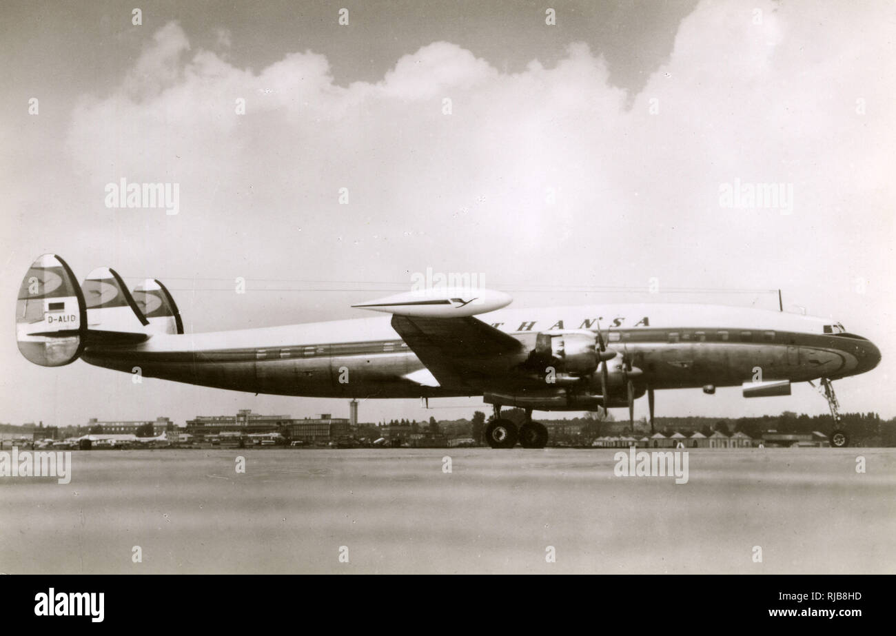 Lufthansa Flugzeug am Frankfurter Flughafen, Deutschland Stockfoto