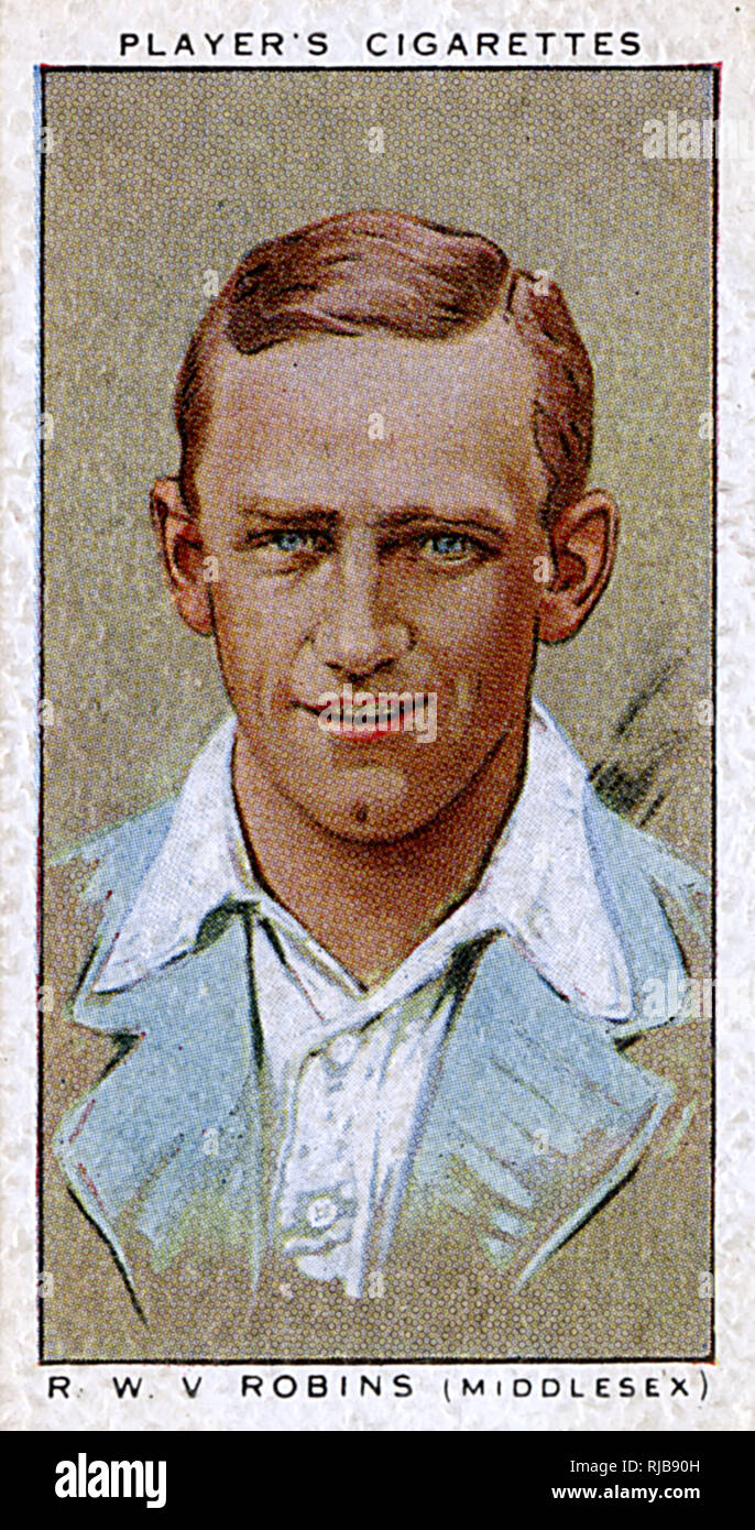 R W V Robins, Middlesex County und England Cricketer Stockfoto