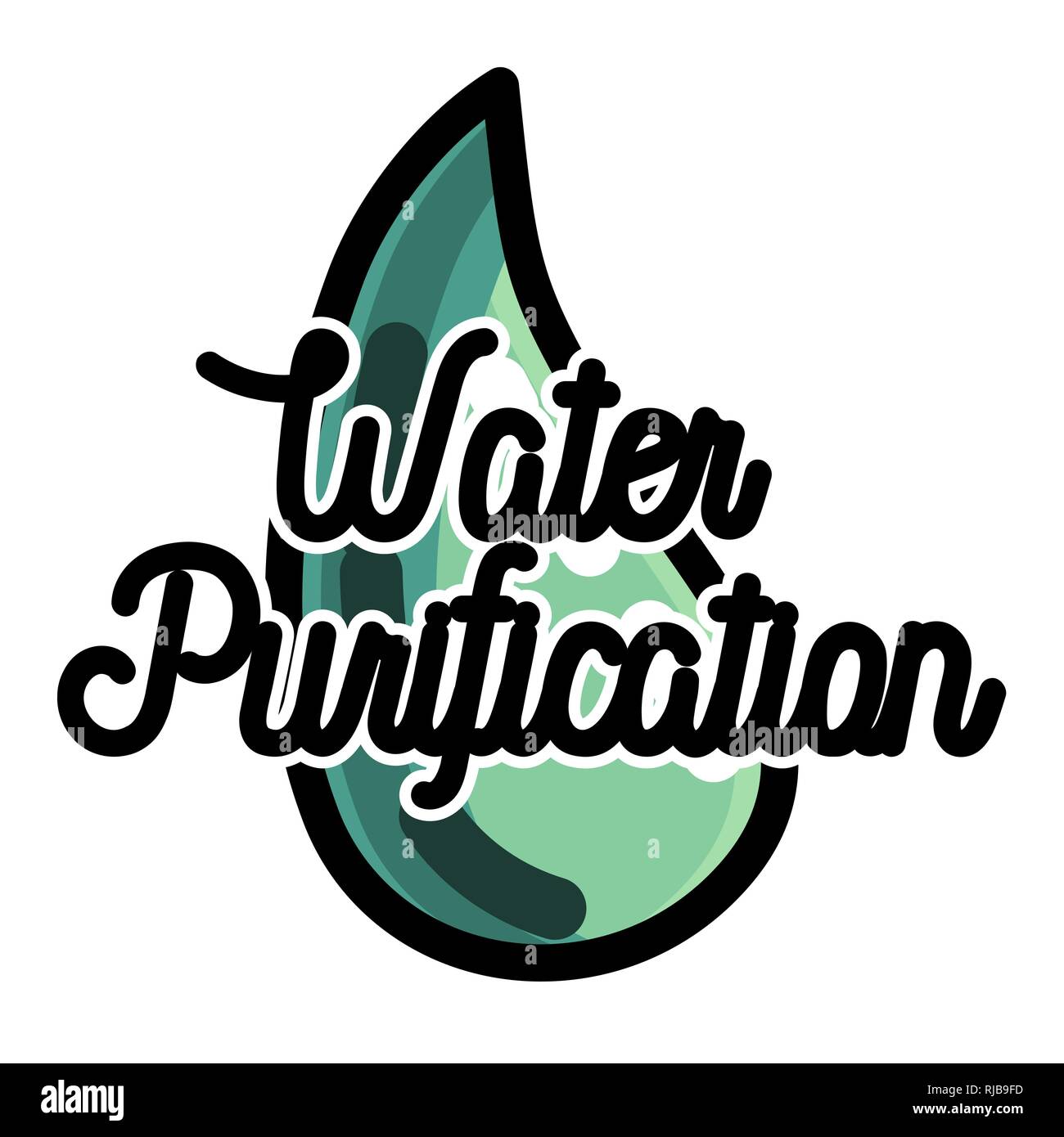 Farbe vintage Wasseraufbereitung Emblem. Vector Illustration, EPS 10. Stock Vektor