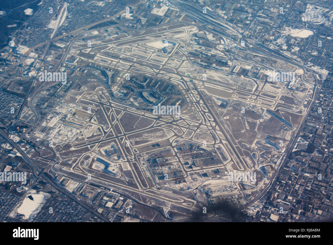 Chicago O'Hare Flughafen, Flug von London Heathrow nach Fort Worth Texas Stockfoto