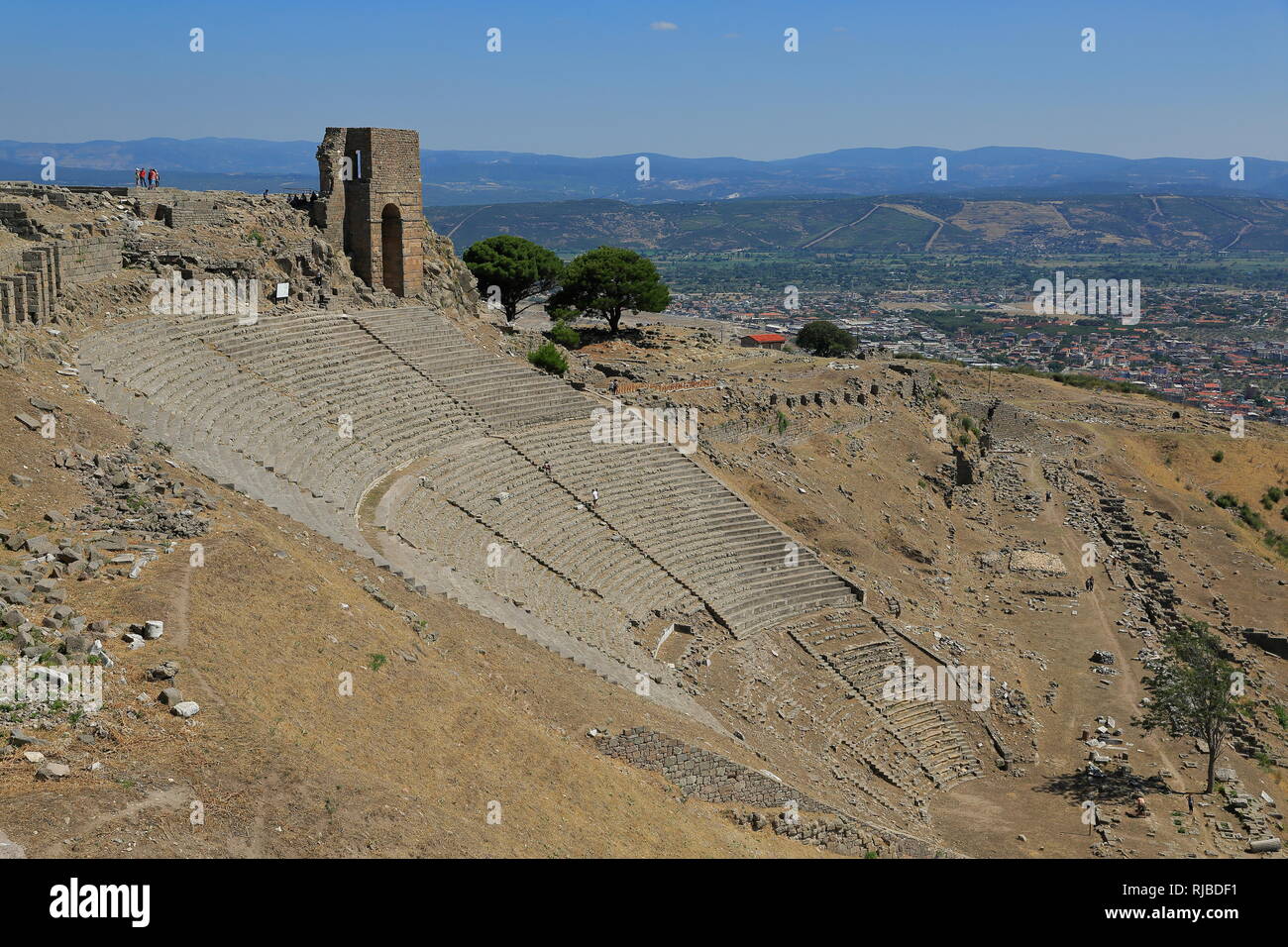 Pergamon, die Akropolis - die steilste antike Theater der Welt. Es war für die Ratstagungen in der römischen Zeit verwendet. Stockfoto
