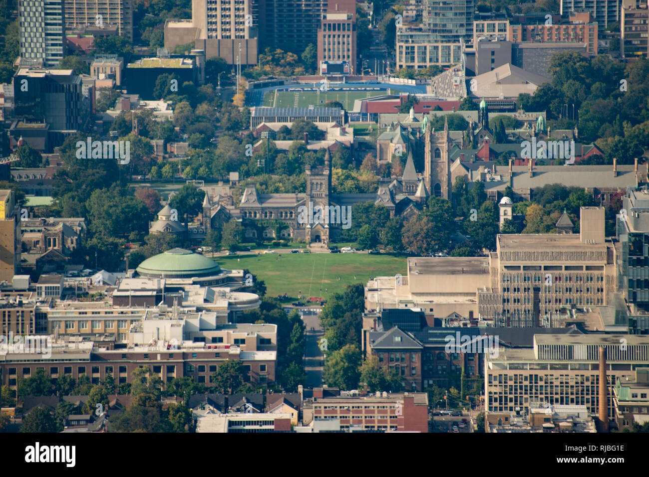Luftaufnahme von der Universität von Toronto St. George Campus. Stockfoto