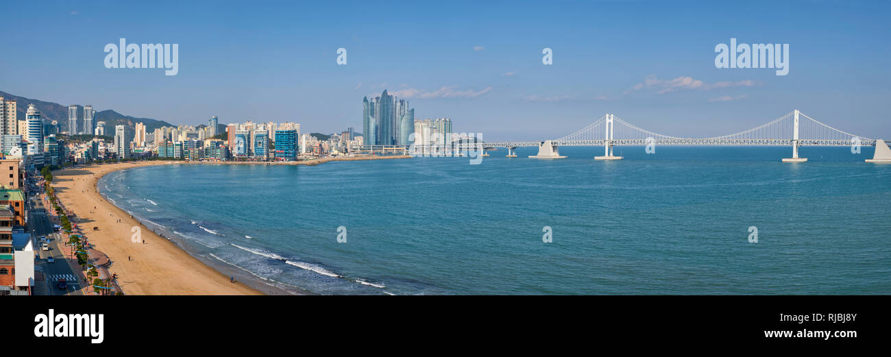 Gwangalli Strand in Busan, Südkorea Stockfoto