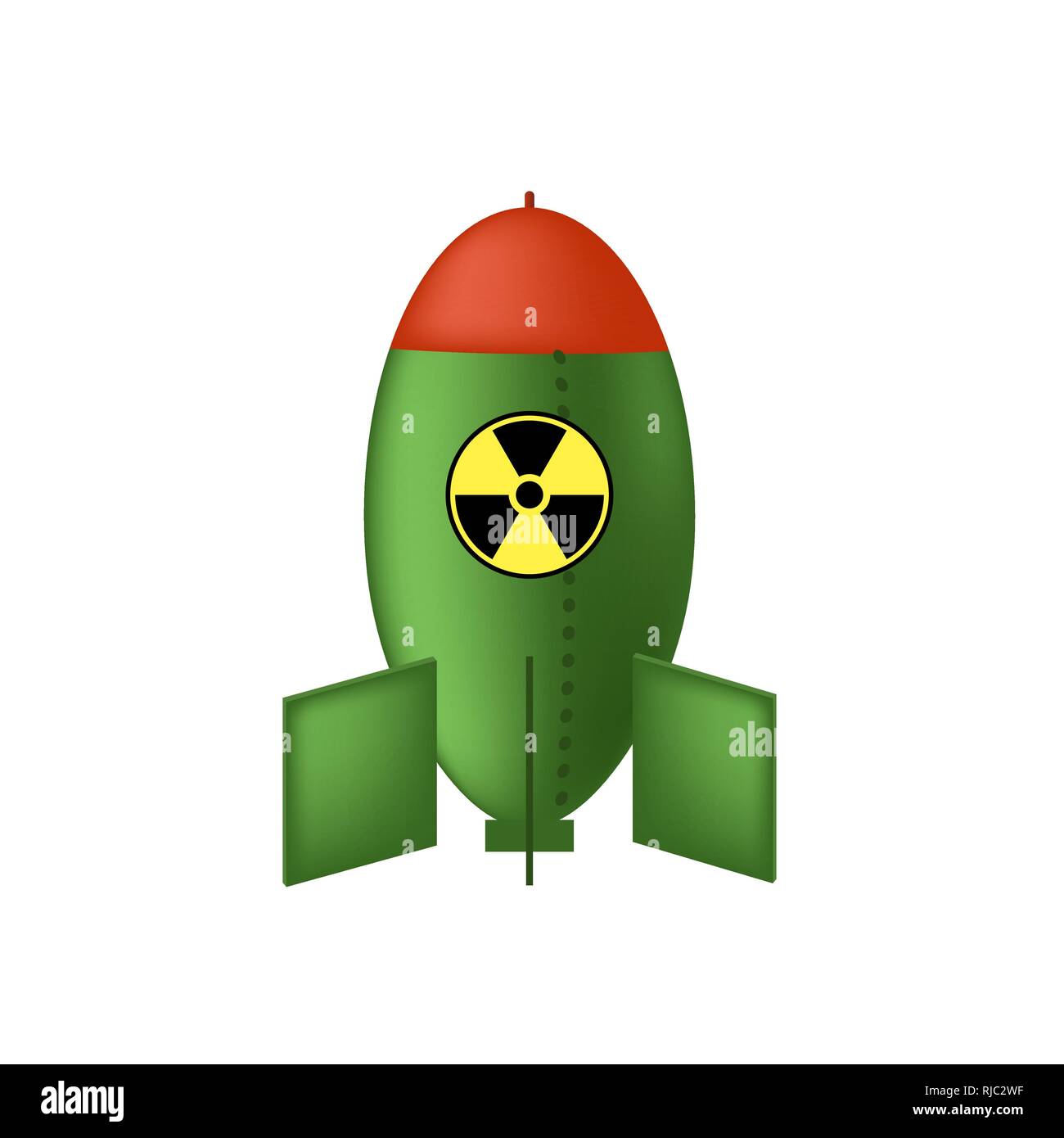 Atombombe mit Strahlung zu unterzeichnen. Nukleare Rakete. Stock Vektor