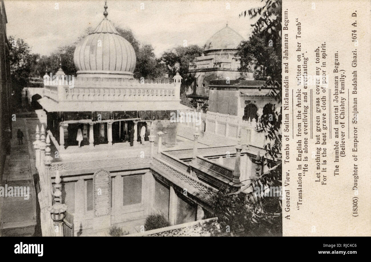 Die Gräber von Sufi Saint Nizamuddin und Jahanara Begum Stockfoto