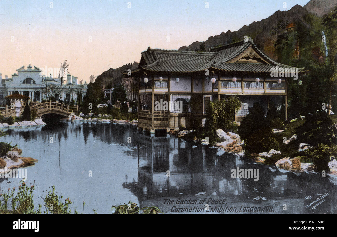 Japanisch-Britische Ausstellung - Weiße Stadt - der Garten des Friedens Stockfoto