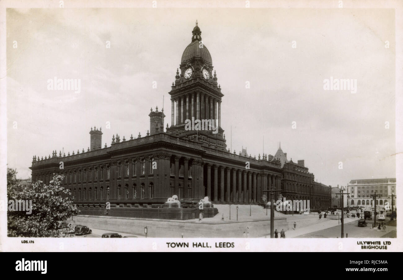Leeds Town Hall, Leeds, West Yorkshire Stockfoto