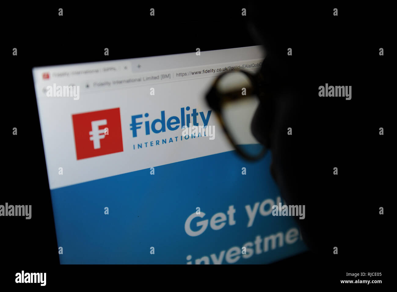 Die UK-Website der multinationalen Financial Services Corporation Fidelity Investments Stockfoto