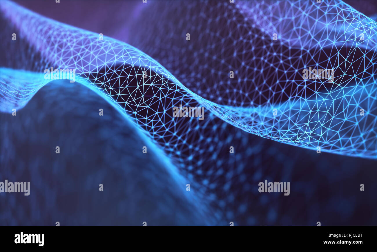 Farbenfrohe abstrakte Bild mit organischen Formen. Netzwerkverbindung, Hintergrund Technologie Konzept. Stockfoto