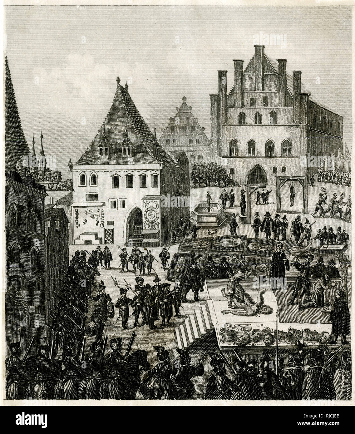 Hinrichtungen im mittelalterlichen Deutschland Stockfoto