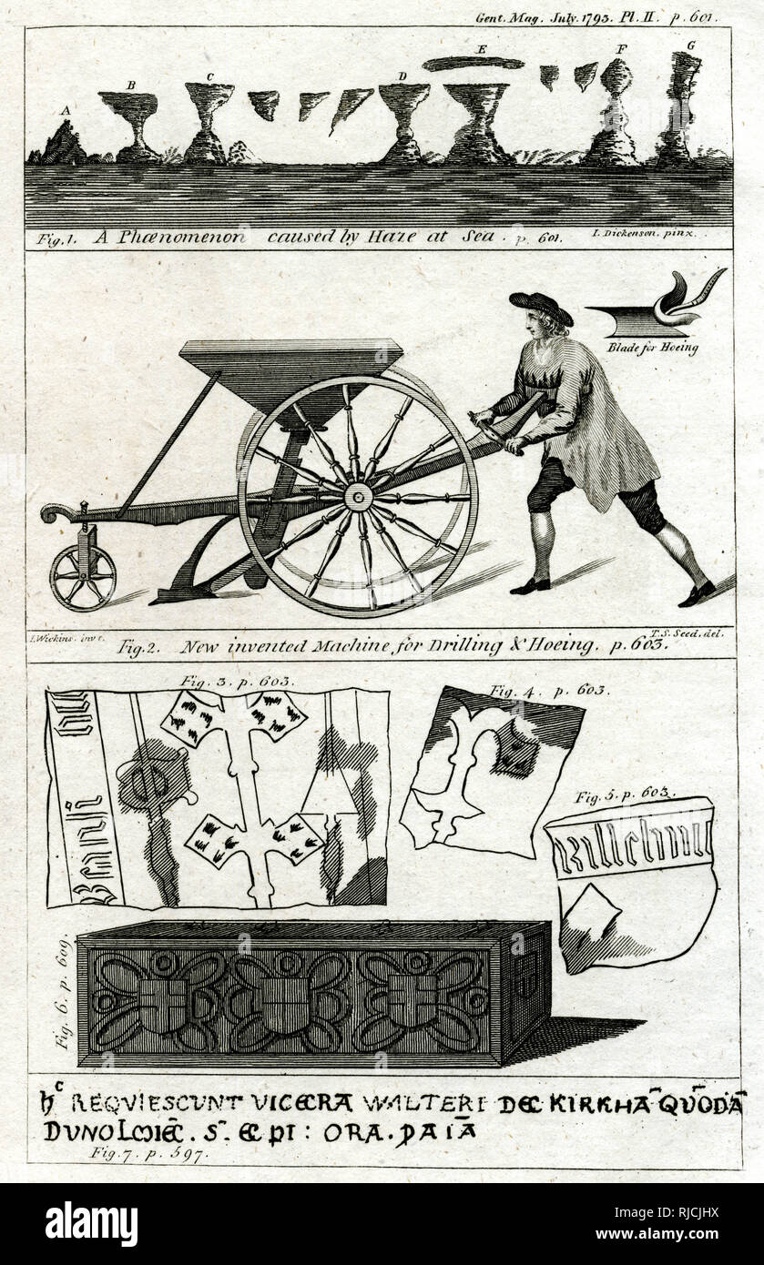 Drei Illustrationen im Gentleman's Magazine Stockfoto