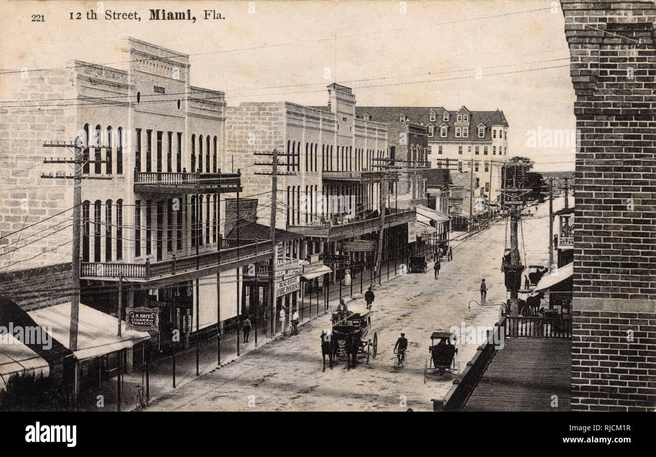 Blick auf die 12th Street. Miami, Florida, USA. Stockfoto