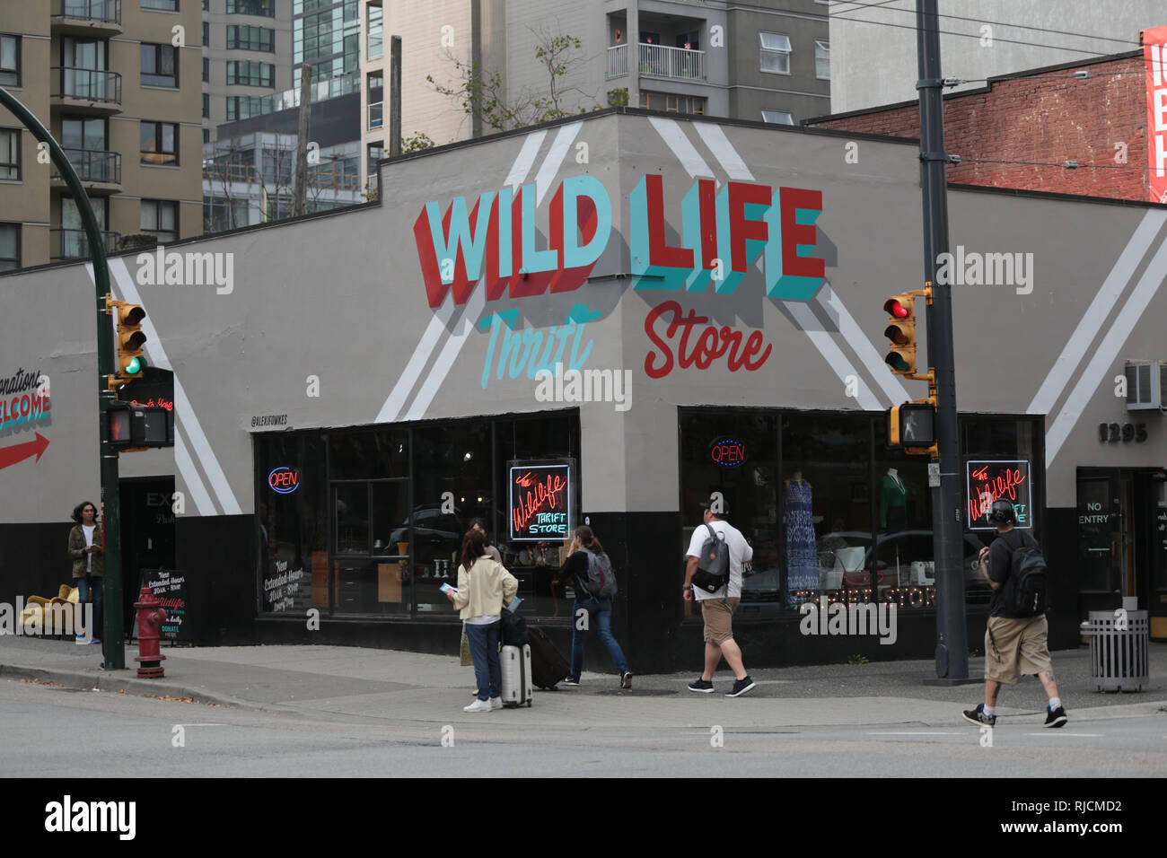 Kanada, British Columbia, Vancouver, Stra√üenszene, Wildlife Sparsamkeitspeicher Stockfoto