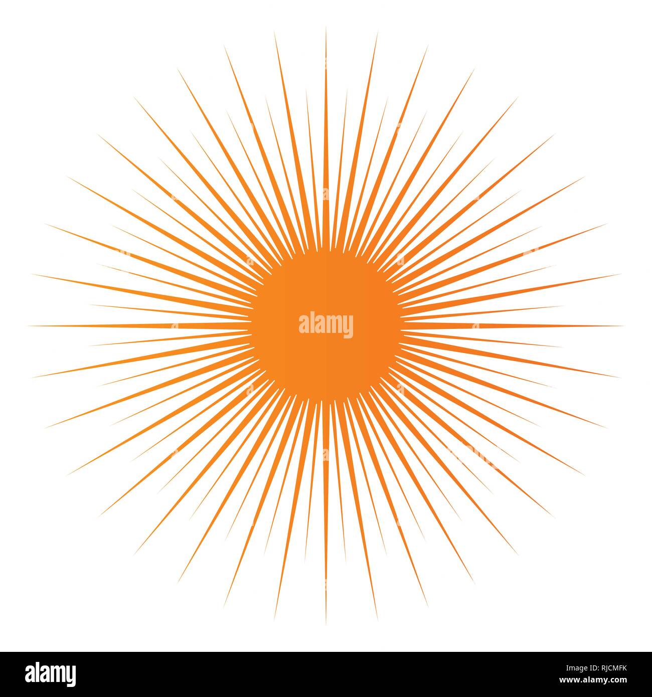 Sun Burst, Star Burst Sonnenschein. Vom Zentrum von dünnen Balken, Linien. Vector Illustration. Design Element für Logo, Schilder Stock Vektor