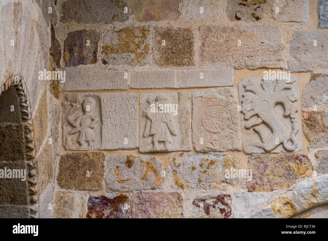 Detail der Dekoration der Kirche von San Cipriano in Zamora, Kastilien und Leon, Spanien Stockfoto