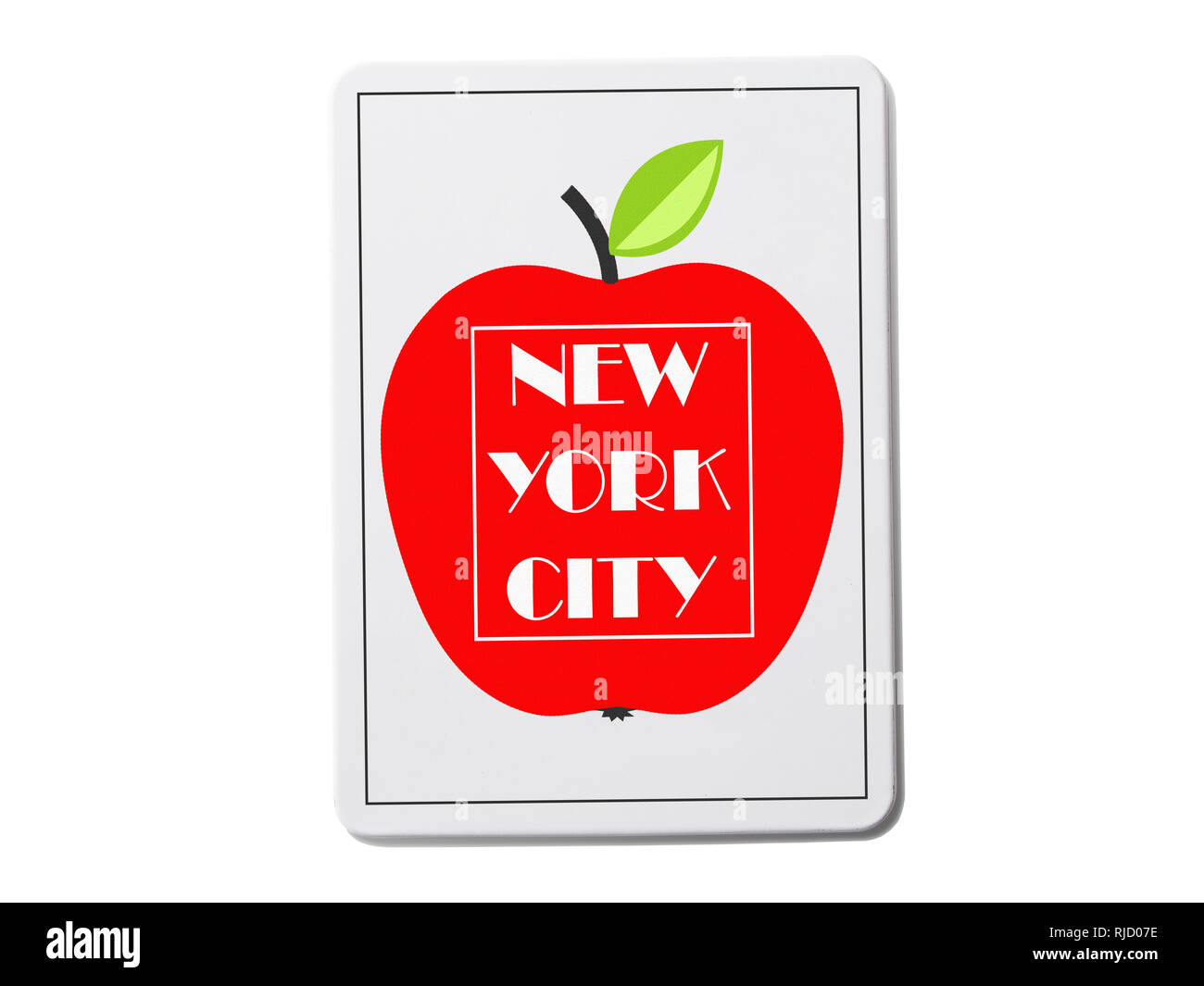 New York (USA) souvenir Kühlschrank Magnet auf weißem Hintergrund Stockfoto