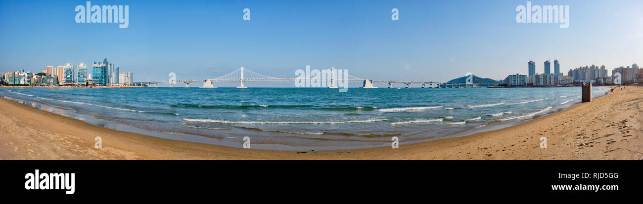 Gwangalli Strand in Busan, Südkorea Stockfoto