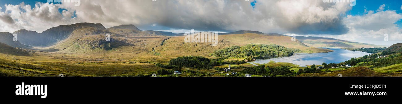 Panorama über dunlewy Lough, Dunlewy, County Donegal, Irland Stockfoto