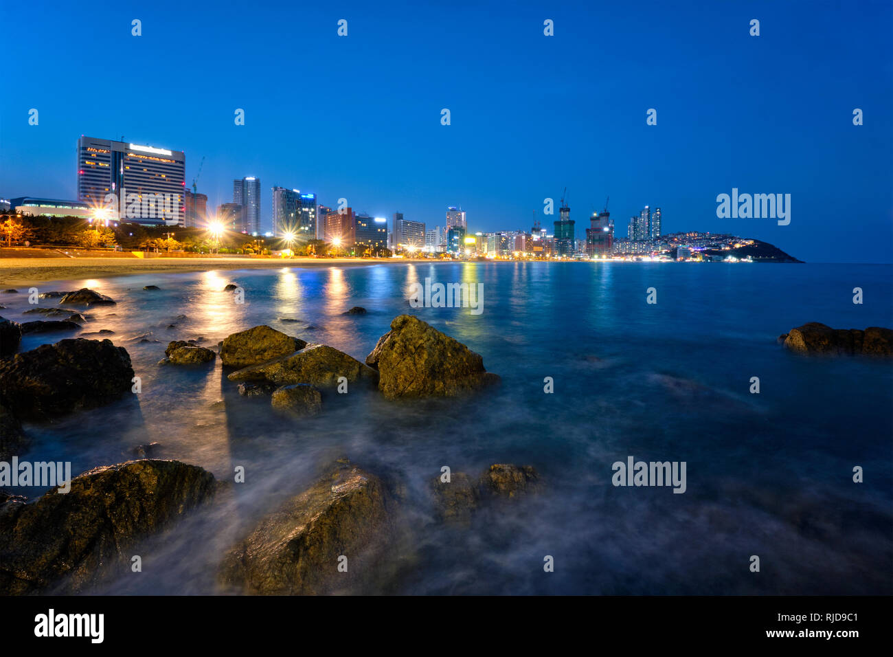 Haeundae Beach in Busan, Südkorea Stockfoto