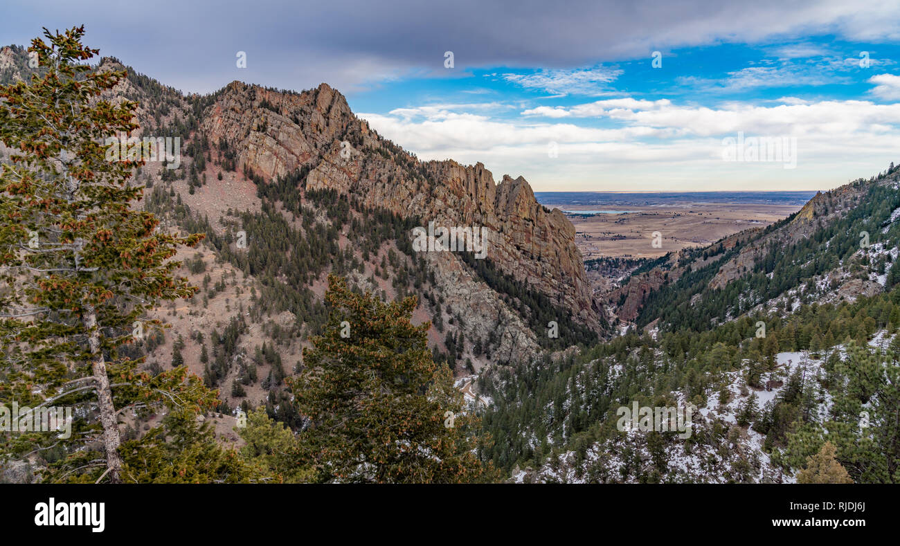 Sonnenuntergang im Eldorado Canyon State Park Stockfoto