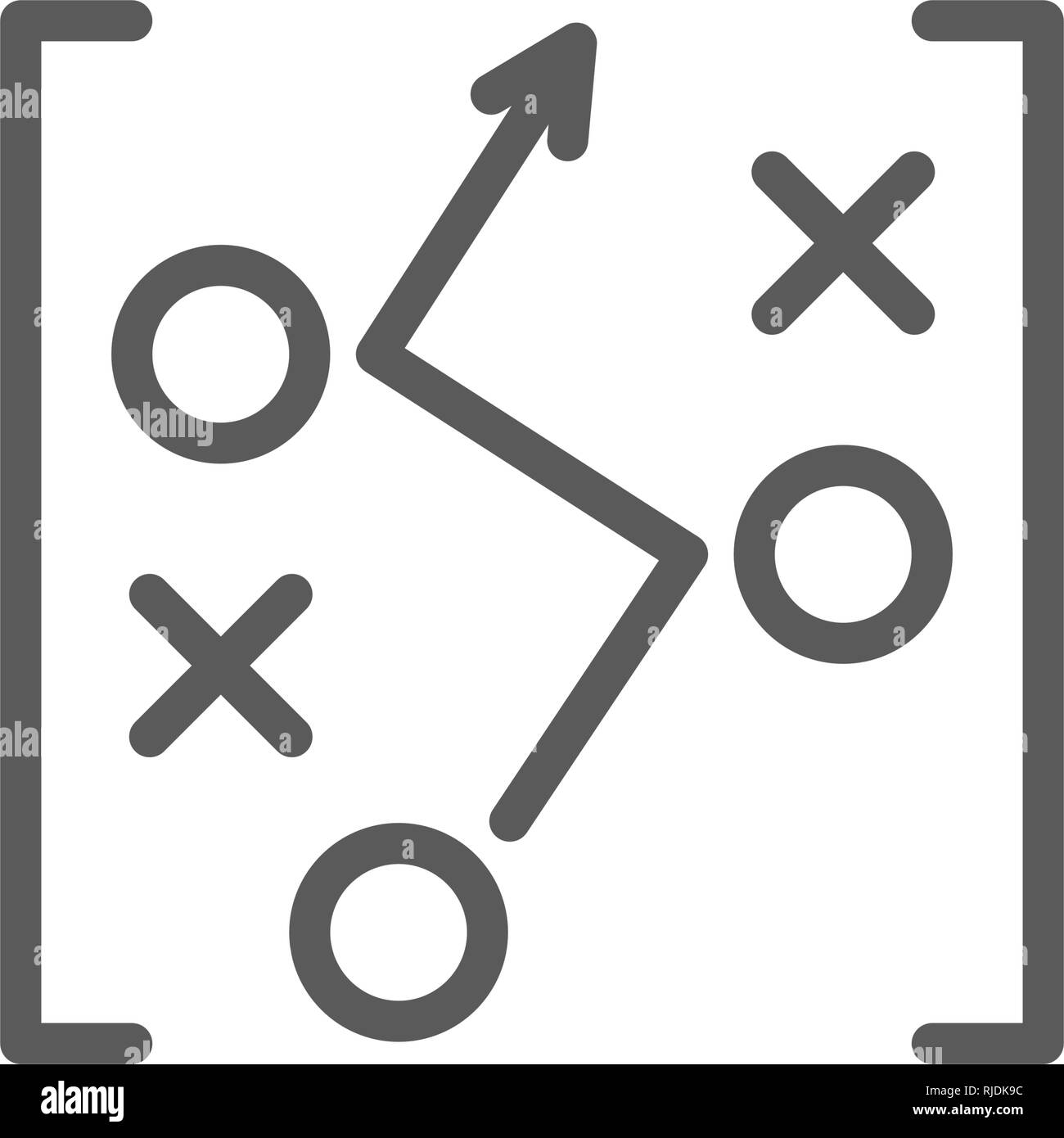 Fußball-Spiel Strategie Entwurf, Zeichnung Symbol Leitung. Stock Vektor