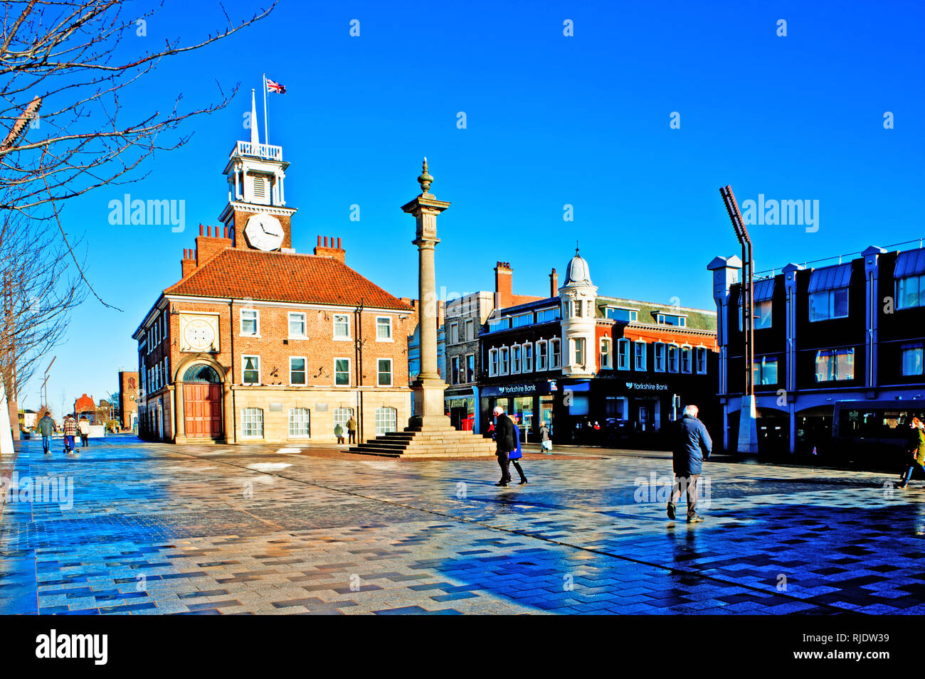 Rathaus und High Street, Stockton on Tees, Cleveland, England Stockfoto