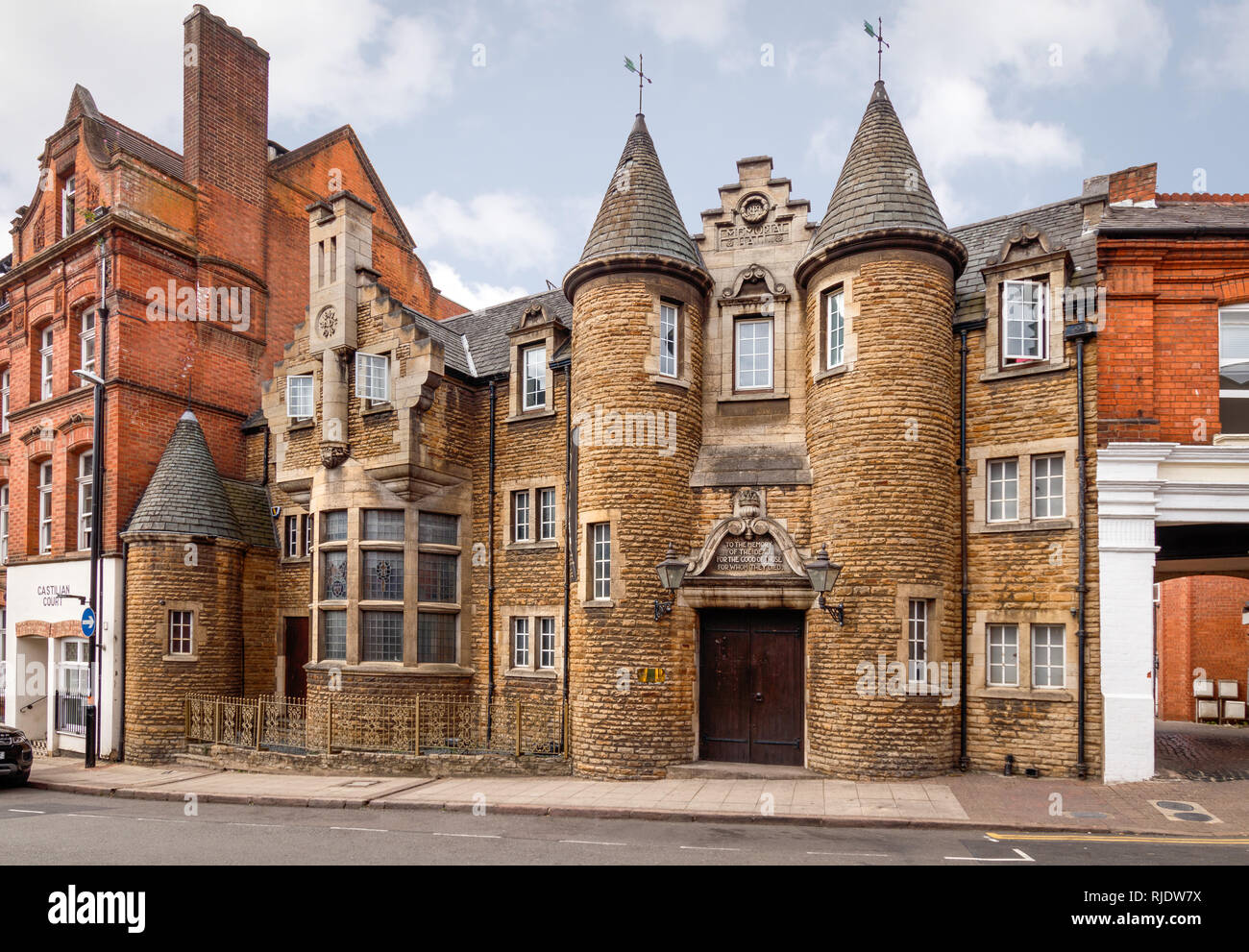 Ehemalige Memorial Hall, und der ehemalige YWCA, Kastilisch Straße, Northampton, Großbritannien. Auch als Borjia Bar- und Veranstaltungshalle bekannt Stockfoto