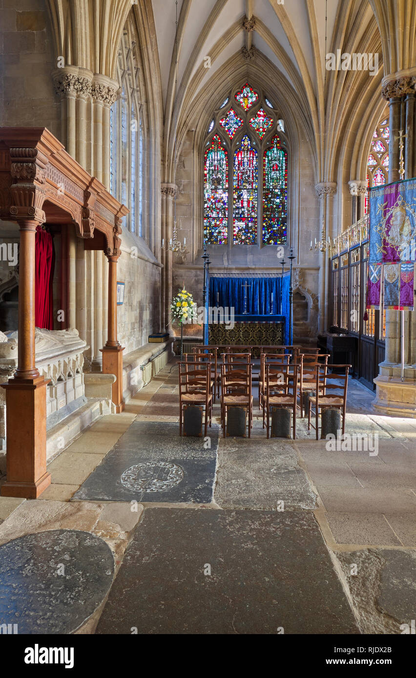 Mit Blick auf die St. Stephen's Kapelle auf dem Wells Cathedral Stockfoto