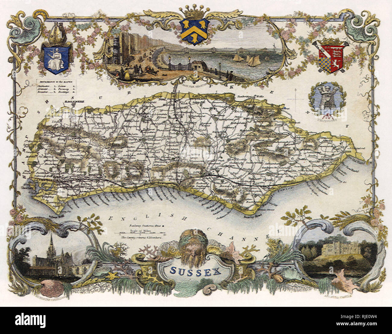 Karte von sussex Fotos und Bildmaterial in hoher Auflösung Alamy
