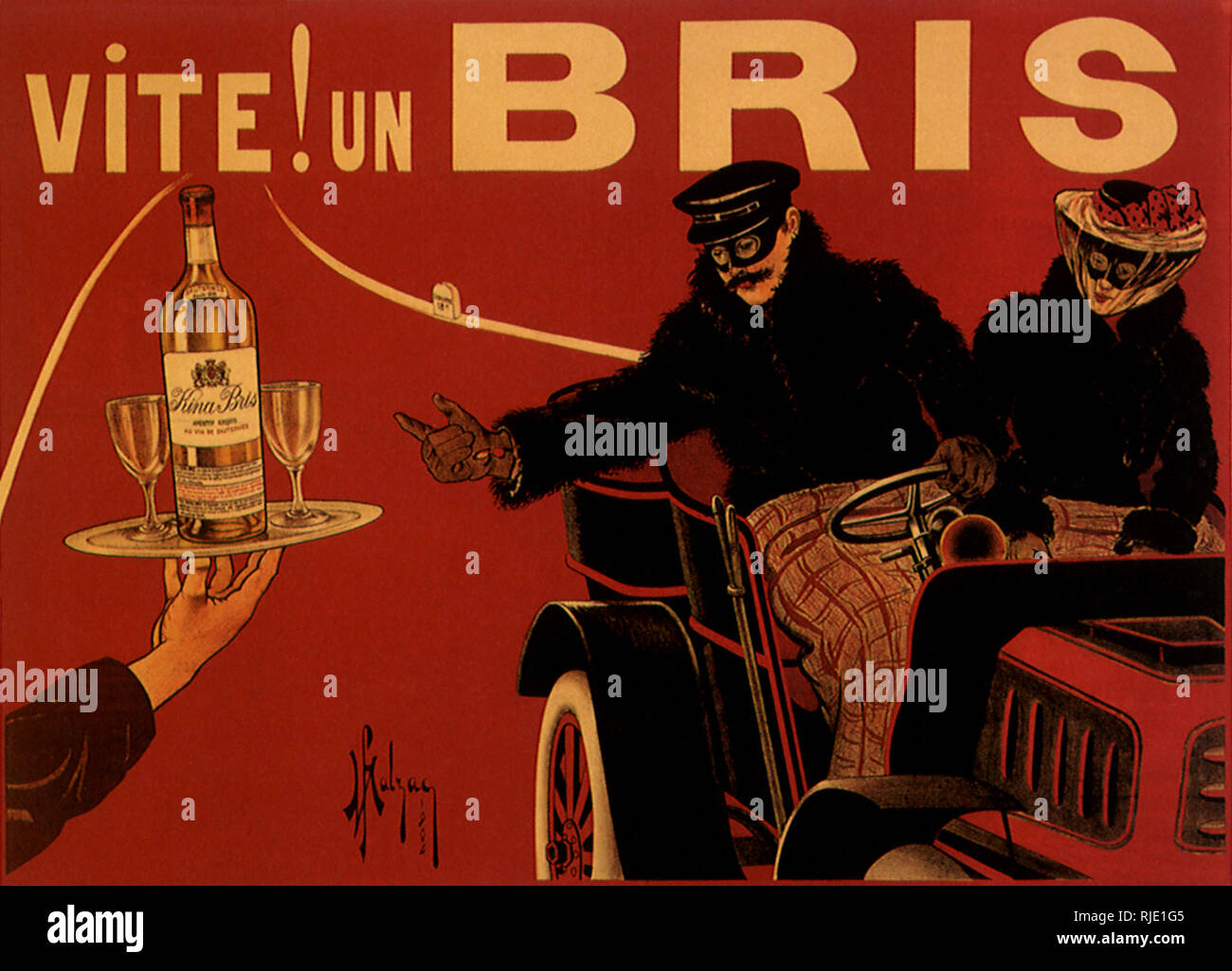 Mann im Auto erreicht für Trinken. Stockfoto