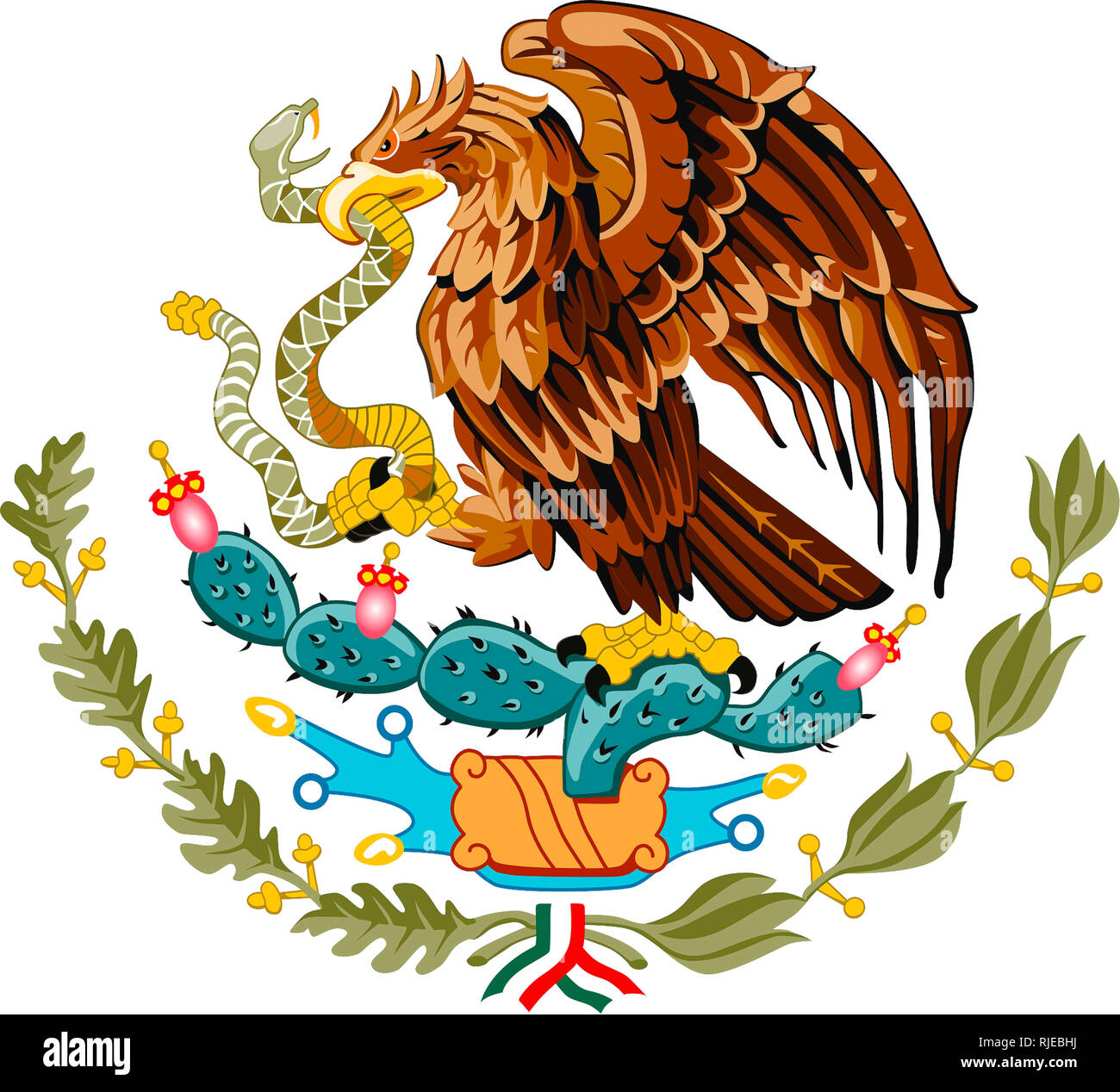 Nationale Wappen der Vereinigten Mexikanischen Staaten. Stockfoto