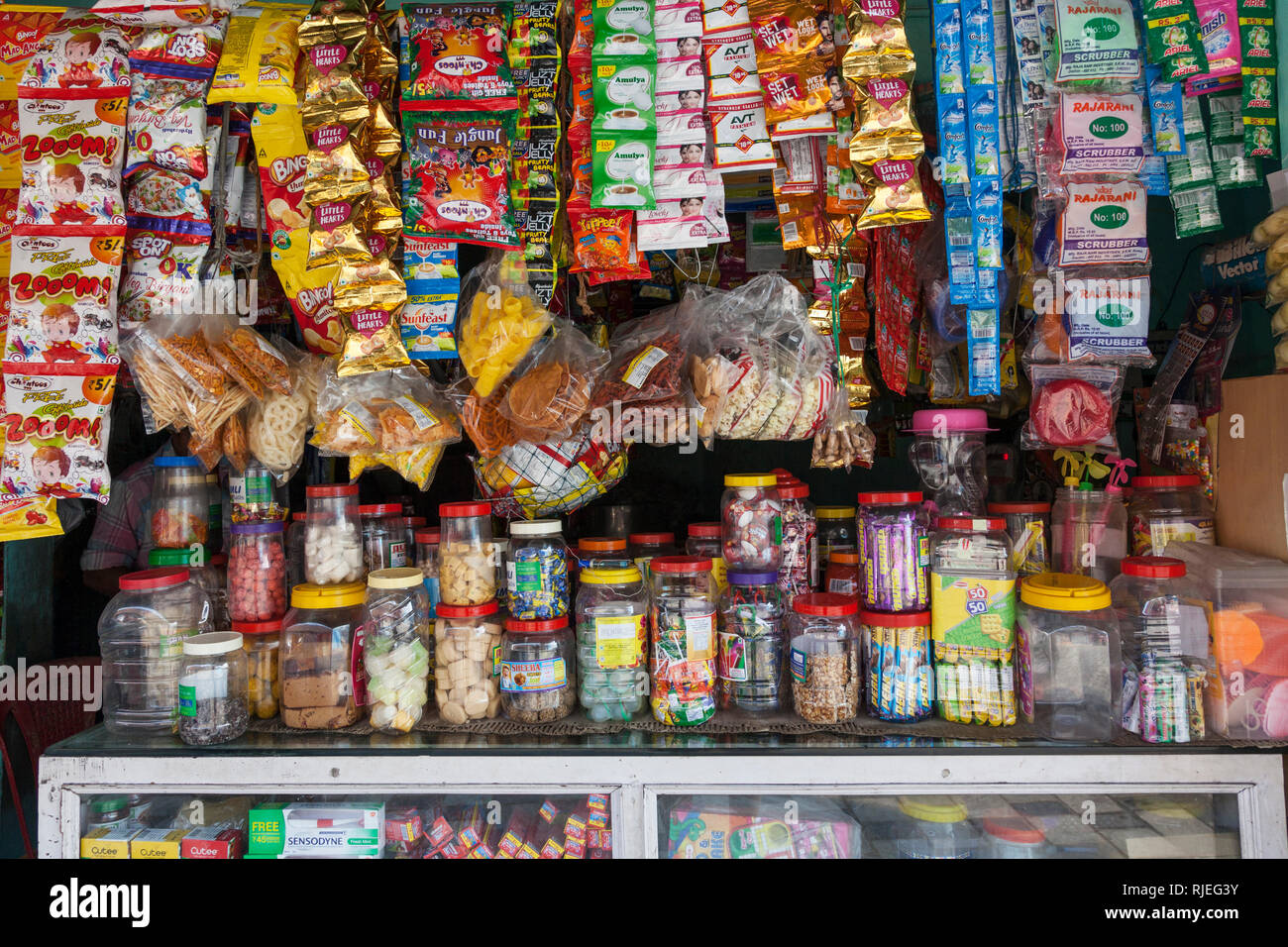 Süße store, Kochi, Kerala, Indien Stockfoto