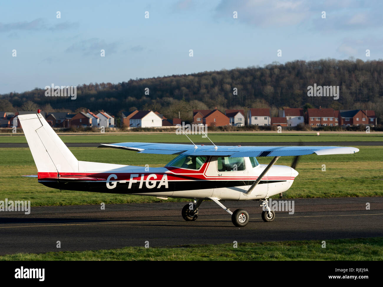 Cessna 152 Wellesbourne Airfield, Warwickshire, UK (G-FIGA) Stockfoto