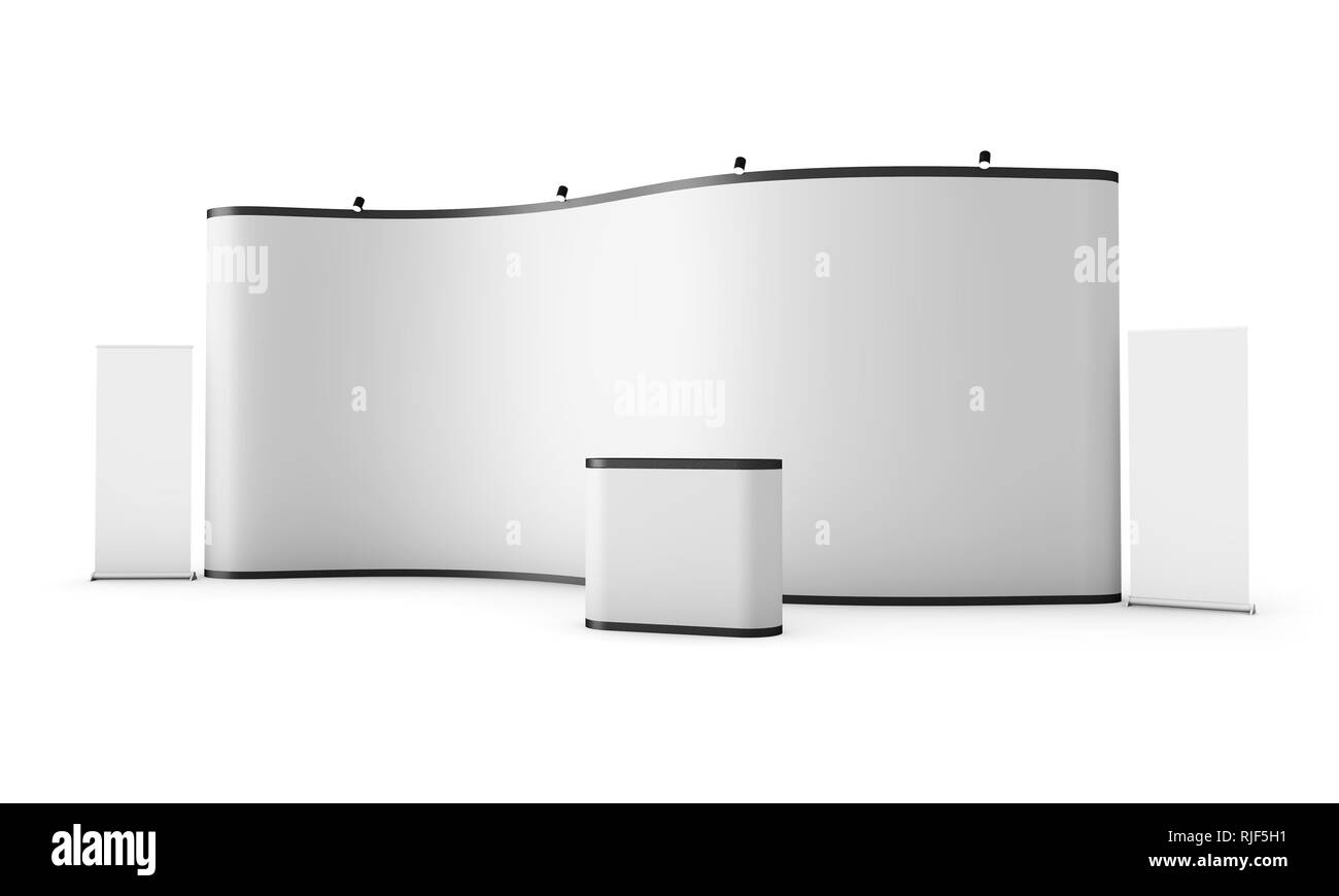 Ausstellung Elemente isoliert 3D-Rendering Stockfoto