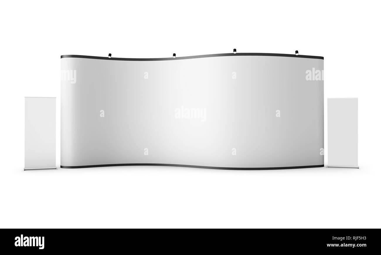 Isolierte Walzen und Fotoshooting 3D Rendering Ausstellung Stockfoto