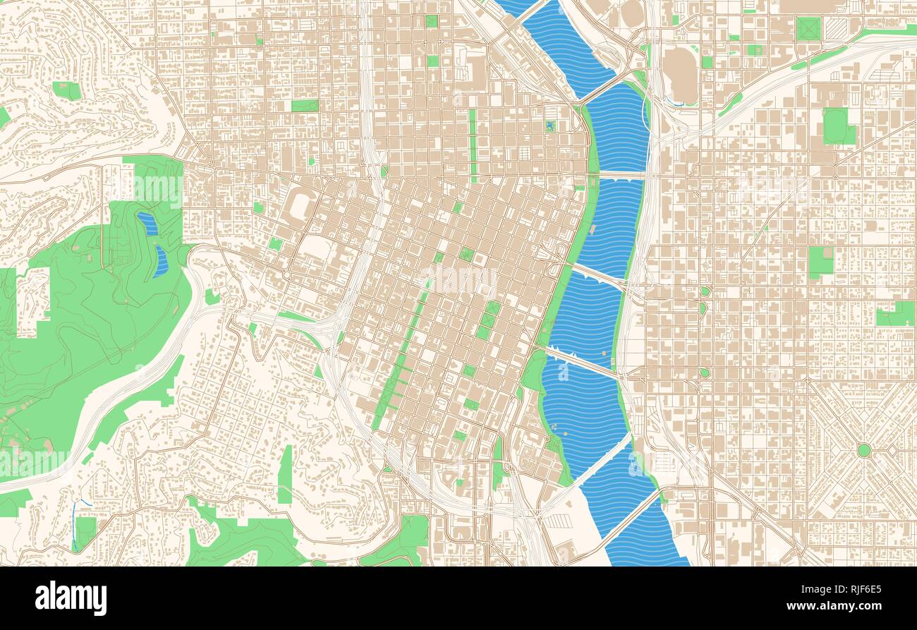 Portland Oregon Druckbare Karte Auszug Dieser Vektor Stadtplan Der Innenstadt Von Portland Ist Fur Infografik Und Drucken Projekte Stock Vektorgrafik Alamy