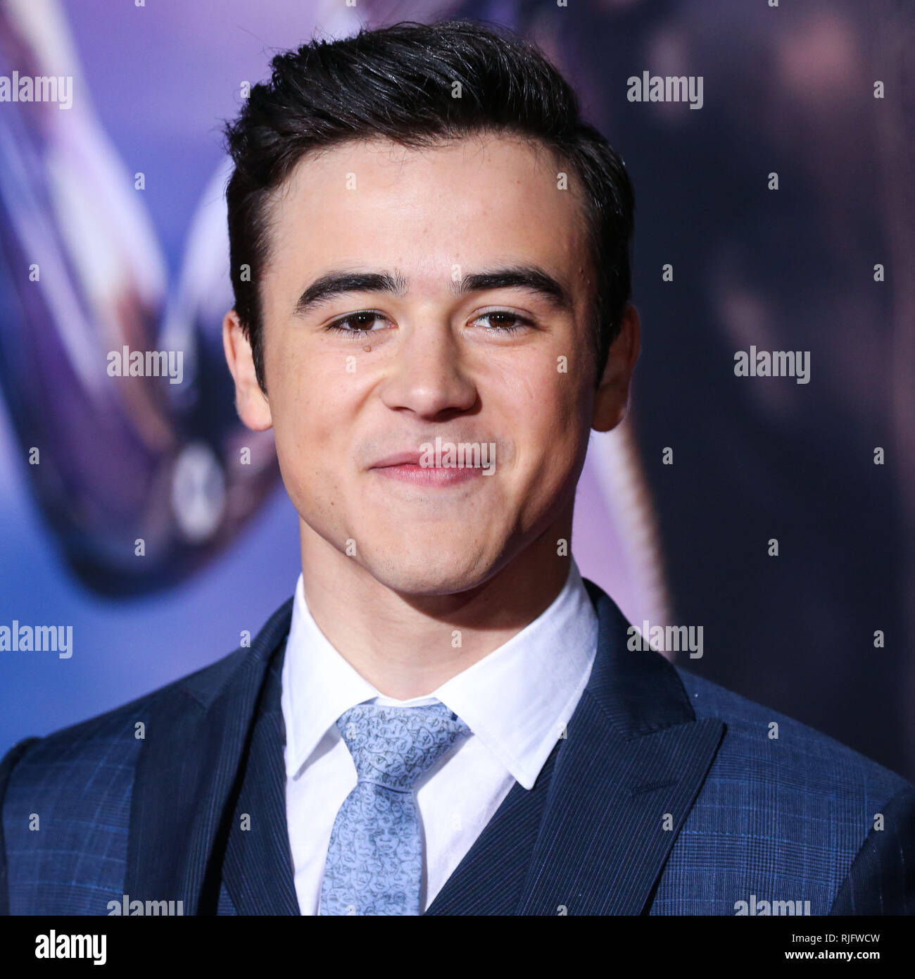 WESTWOOD, Los Angeles, CA, USA - 05. Februar: Schauspieler Keean Johnson kommt an der Los Angeles Premiere von Twentieth Century Fox's': Battle Angel Alita' im Regency Dorf Theater am 5. Februar 2019 in Westwood, Los Angeles, Kalifornien, USA. (Foto von Xavier Collin/Image Press Agency) Stockfoto