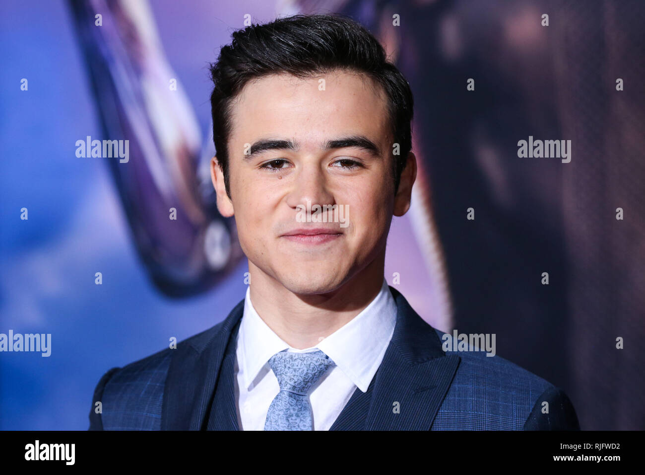 WESTWOOD, Los Angeles, CA, USA - 05. Februar: Schauspieler Keean Johnson kommt an der Los Angeles Premiere von Twentieth Century Fox's': Battle Angel Alita' im Regency Dorf Theater am 5. Februar 2019 in Westwood, Los Angeles, Kalifornien, USA. (Foto von Xavier Collin/Image Press Agency) Stockfoto