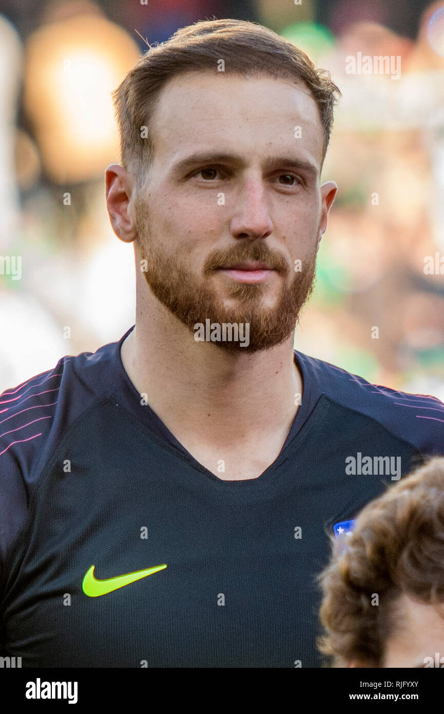 SEVILLA, 03-02-2019. Primera Division Liga. LaLiga. Estadio Benito Villamarin. Jan Oblak (Atletico de Madrid) während des Spiels Real Betis - Atletico de Madrid. Stockfoto
