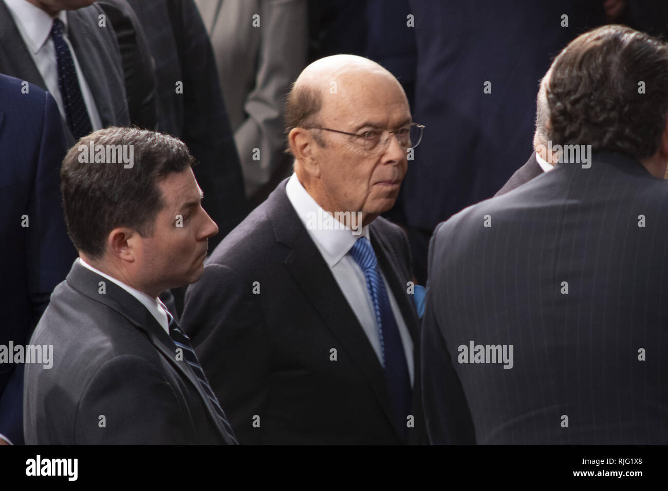 Washington, District of Columbia, USA. 5. Februar, 2019. Us-Handelsminister Wilbur Ross bei der Zustand der Union Adresse, Dienstag, Februar 5, 2019 Quelle: Douglas Christian/ZUMA Draht/Alamy leben Nachrichten Stockfoto