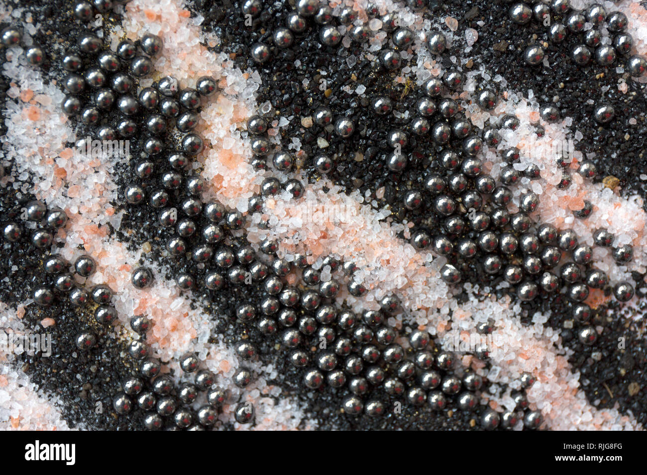 2-in-1-bunten sand Muster. Marmor im Hintergrund. Schwarz und Silber Textur. Stockfoto
